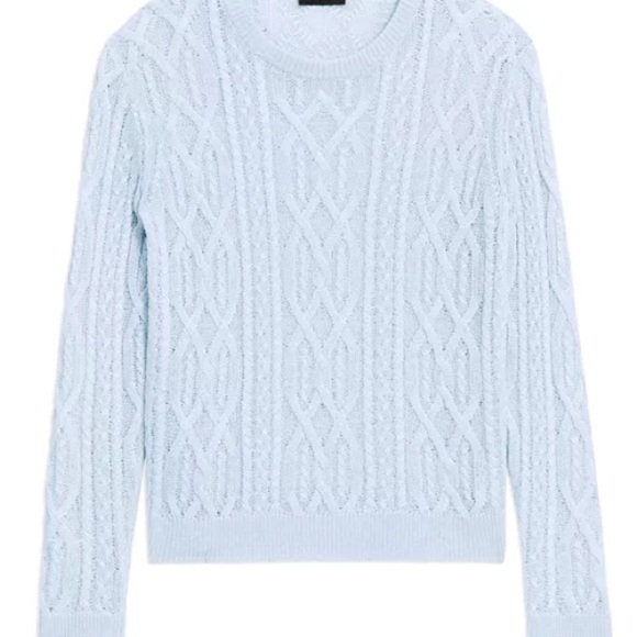 Theory Linen Blend Cable Knit Sweater - Picture 1 of 6